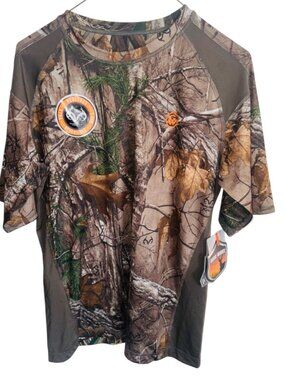NWT Game Winner Mens Realtree Max-5 Camo Short SlveShirt Hunting Dri Fit Men S